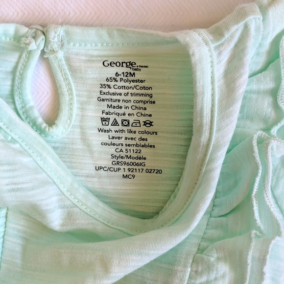 mixed brands tunic peplum top with leggings outfit set 6-12 months baby girl - Picture 4 of 7